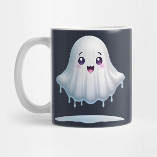 Cute ghost floating. Halloween ghost cartoon Mug